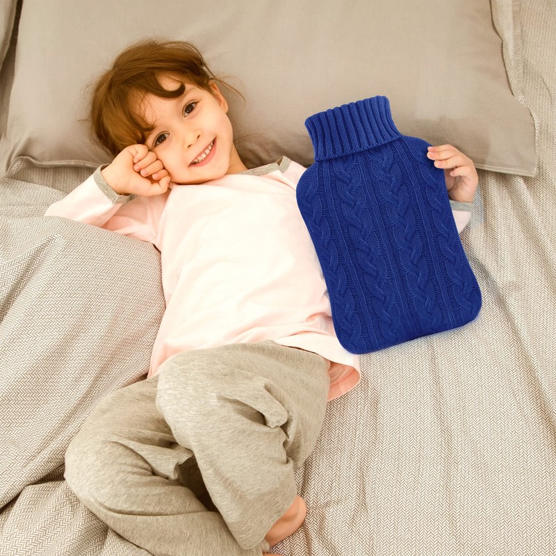 samply Hot Water Bottle with Knitted Cover, 2L Hot Water
