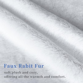 ZYFZCLBL Faux Fur Cushion Cover, Decorative Pillow Cover Luxury Soft Cozy Fluffy Pillow Covers for Bed/Couch, Square Solid Cushion Pillowcase Pack of 2, 22" x 22" Inch, Sliver