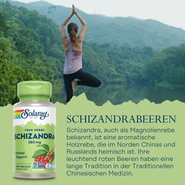 Solaray Schizander Berries, 580 mg, 100 Capsules, Vegan, Gluten-Free, GMO Free, Laboratory Tested, No Unwanted Additives, Dietary Supplement with Schizander Berries