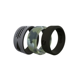 QALO Men's Rubber Silicone Ring Gift Set, Comfort Fit, Silicone Rubber Wedding Band Set, Breathable, Durable Wedding Ring for Men, Gift Set B, Size 11