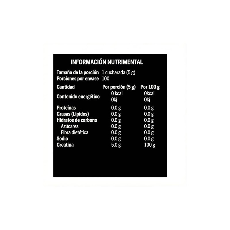 Creatina Monohidratada Alta Pureza | 100 Servicios | 500 g