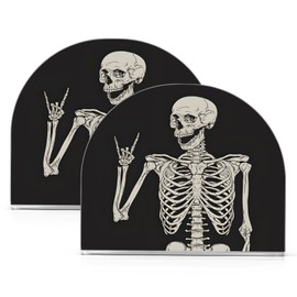 Rock and Roll Skeleton Skull Boho Hippie Napkin Holder for Tables Paper Cocktail Napkin Holders for Kitchen Dinning,Acrylic Dinner Napkin Dispenser for Restaurant Home Decor Bar Accessories 1 Pack