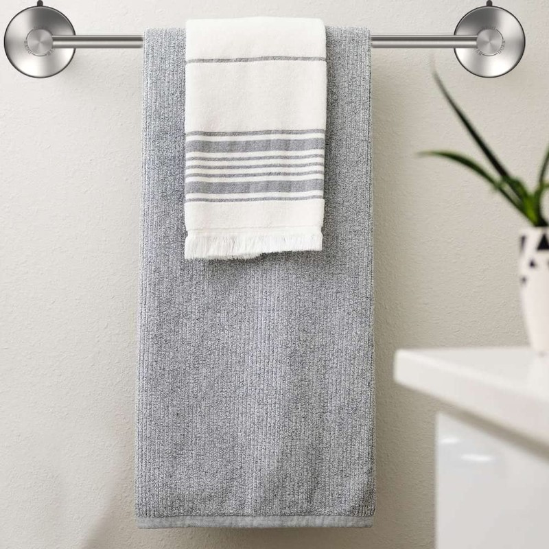DGYB 17-Inch Brush Suction Cup Towel Bar – No-Drill Wall-Mounted