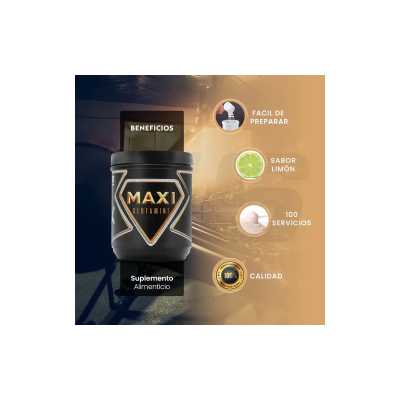 Glutamina Suplemento 500g Maxi Protein 100servicios En Polvo