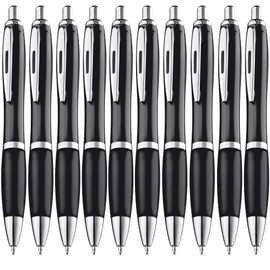 ZENSCRIBE® Ergonomic Ballpoint Pen, Pack of 10, Premium Ballpoint Pen Set, High Quality, Non-Slip Ballpoint Pen for Easy and Soft Writing, Blue Writing Ballpoint Pen Black