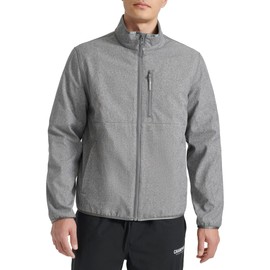 Champion Men's Lightweight Active Soft Shell Jacket with Stand Collar, Heather Grey
