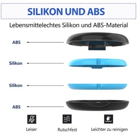 2 Zahnspangendose Zahnschiene Box Kompatibel mit Invisalign, Retainer Case mit Entnahmewerkzeugen& Aligner Chewies& Bürste, Herausnehmbares Innenfach aus Silikon (2 Stück-Schwarz)