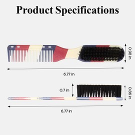 GEN'C BÉAUTY 2-in-1 Edge Brush and Comb for Hair Styling, Double-Sided Soft Bristle and Fine-Tooth Comb for Baby Hair, Edges, and Beard Grooming (3pcs)