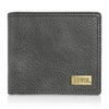Edwin Bifold Wallet, Metal Plate, Grain Leather, Leatherette Leather, Money