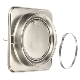 PATIKIL 7" Backdraft Damper with Ducting Hose Clamp, 1 Set Stainless Steel Flexible Airflow Insert Backflow Preventer Draft Blocker for Kitchen Bathroom