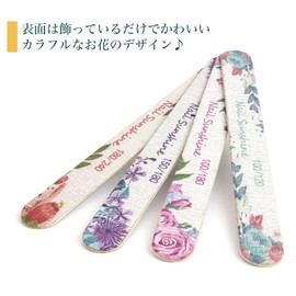 prendre ネイル ファイル 爪やすり バッファー 両面 12本セット棒型 花柄 シャイナー オフ サンディング ネイルケア 爪磨き ネイル用品 ケア用品 （Cタイプ） PR-NAIL24FHANA-12ST-C