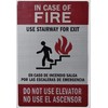 in CASE of FIRE USE Stairs Sign (Silver,Size 6X9, Double