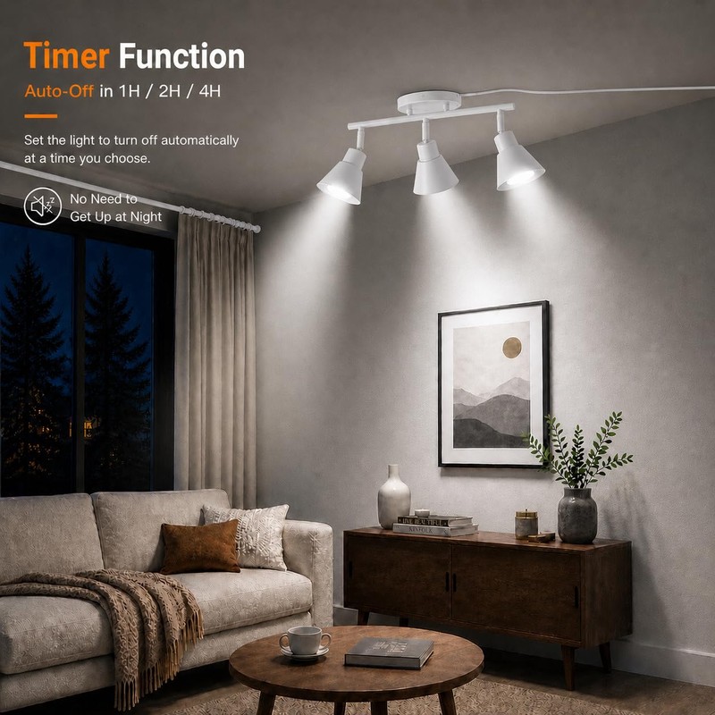vivihobb 3 Light Plug in Track Lighting Kit,Modern Plug in