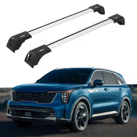 ERKUL Roof Rack Cross Bars for 2021-2026 Kia Sorento S, EX, SX & Sorento Hybrid | Aluminum Crossbars with Anti Theft Lock for Rooftop | Compatible with Flush Rails - Silver