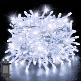 Gcstnn Fairy Lights Plug in, 20M 200LED Christmas Tree String Lights Main Powered 8 Modes Timer Waterproof Fairy Lights for Bedroom Garden Outdoor Indoor Decorations(Cool White)