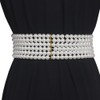ANNULOYA Wide Pearl Belts Gift for Women Wedding Stretchy Sash