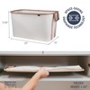 CleverMade Collapsible Laundry Basket Hamper - LUXE Cream Herringbone 2Pack