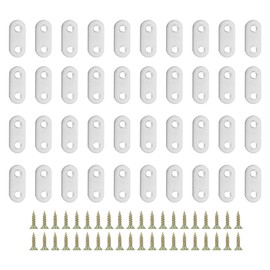 PATIKIL Stainless Steel Corner Braces 1.42 x 0.63 Inch,40 Pieces L Bracket Joint Right Angle Support Bracket L Shaped Corner Fasteners with Screws for Shelves, Silver