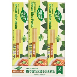 Heaven & Earth Gluten Free Brown Rice Pasta Fetuccinni, 12oz (3 Pack) | Great Texure | Real Pasta Taste & Mouthfeel | Whole Grain Gluten Free Pasta | Linguine Style | Kosher