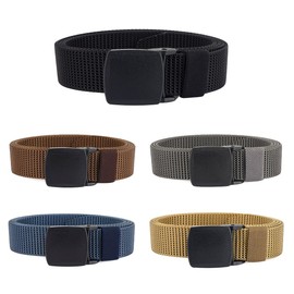 WYuZe 5 Pack 1.25" Military Nylon Belts for Men, Metal-free Lightweight Sturdy Adjustable Web Belt for Work Casusal TSA Travel Safe, Multi-Color