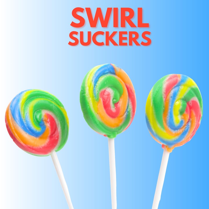 Mini Swirl Lollipops, Rainbow Suckers, Individually Wrapped Candy, Party Favors,
