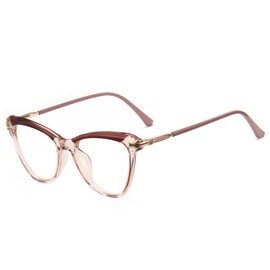 Cyxus Cat Eye Blue Light Blocking Glasses for Women Men Tr90 Frame Anti Eye Strain UV400 Protection Computer Glasses 8189 Brown