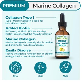 Why Not Natural Liquid Collagen Plus Biotin Drops for Women and Men - Supplement for Hair, Skin, and Nails