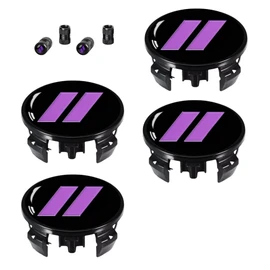 4PCS 2.5 inch Slash Wheel Center Cap Covers 4PCS Tire Valve Stem Caps Covers Trim Compatible with RAM 1500(Purple)