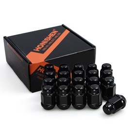 Honishen 2pc Type Black Chrome M12x1.50 Car Wheel Nuts Replacement for 2001-2019 Escape, 2000-2019 Focus, 2006-2019 Fusion, 1999-2019 Honda Accord/CR-V, 20 Pack