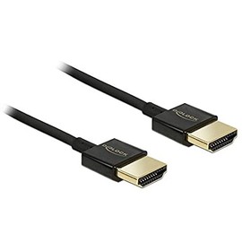 DeLOCK Cable HDMI A Male A Male High Speed HDMI with Ethernet 3D 4 K 2 m Premium Slim