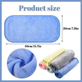5 Pack Make Up Remover Cloth, 15.75 * 7.87in Flannel Face Cloth Face Wipes for Make Up Removing (Yellow+Mint Green+Blue+Coral Pink+Grey)