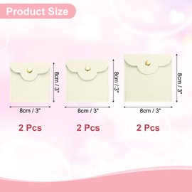 sourcing map 6 Pcs Mini Jewelry Pouch, Small Microfiber Jewelry Bags Soft Package Gift Storage Bag Travel for Women Rings Necklace Bracelet, White