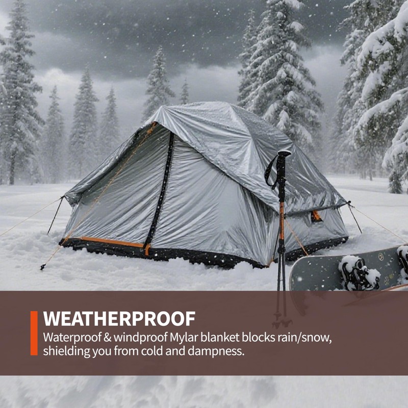 Emergency Thermal Blanket, 4 Pack, Mylar Space Blankets Survival Gear