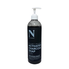 Dr. Natural Jabón Liquido Facial y para Cuerpo con Carbón Activado | Exfoliante Corporal y Facial | Natural, Vegano y Orgánico | Hecho de Plantas Con Aceite de Oliva y Coco, Manteca de Karité y Romero (473 ml, Menta)