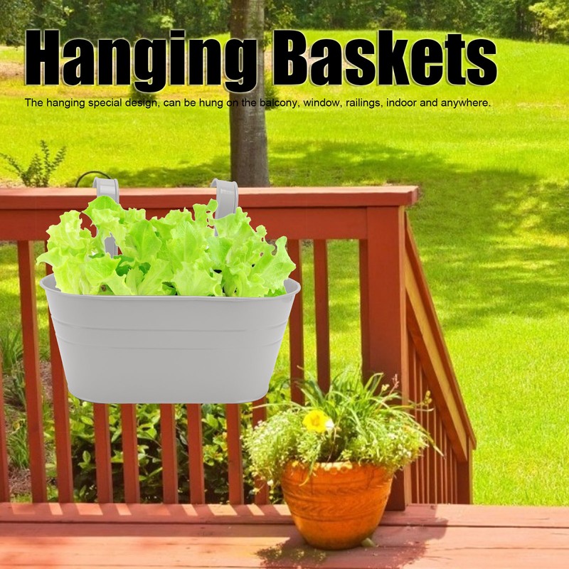 Hanging Flower Planter Iron Bucket Flower Pot Holder with Detachable