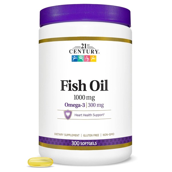 21st Century Fish Oil 1000 mg Softgels, 300 Count -