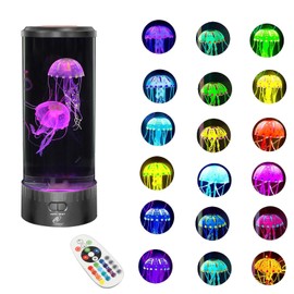 Lightahead Large Round LED Jellyfish Lamp – 18 LEDs with Vibrant Color-Changing Effects – The Ultimate Sensory Fake Aquarium for Decoration, Autism, ADHD, Stress & Anxiety Relief – Ideal Gift (Large)