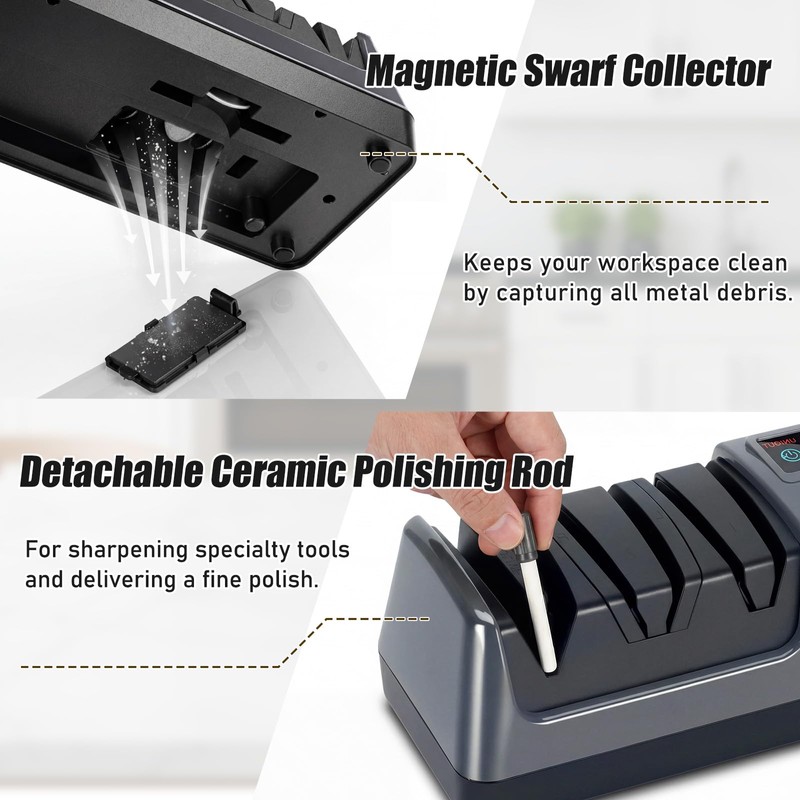 5-in-1 Electric Knife Sharpener for All Knives – Diamond Abrasive