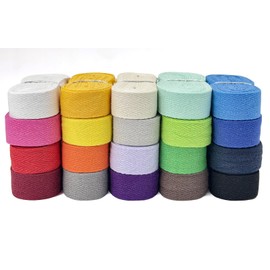 ZHFMLY Cotton Twill Tape Ribbon - 100 Yards x5/8inch, 20 Colors Webbing Straps Herringbone Tape for Sewing, Crafts,Ties,Decoration Overlocked Edges, Non-Fadings DIY, Clothing,Fabric Trim (Mixed)