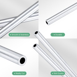 M METERXITY 2 Pack 250mm 6063 Aluminum Round Tubing 3mm ID 5mm OD Seamless Aluminum Tubing for Construction, Processing, DIY Craft Metal Straight Tubing [0.12x0.2x9.8IN]