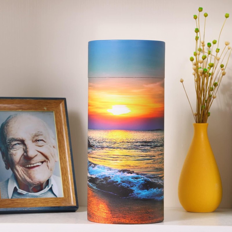 Youdear Memorials Ocean Sunset Scattering Urn Biodegradable Scatter Tube for