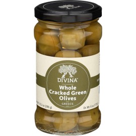 Divina Cracked Green Olives, 6 Oz. (Case of 6)