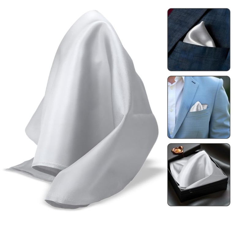 The Tie Co™ Satin Polyester Pocket Square – 28x28cm Handkerchief/Hanky
