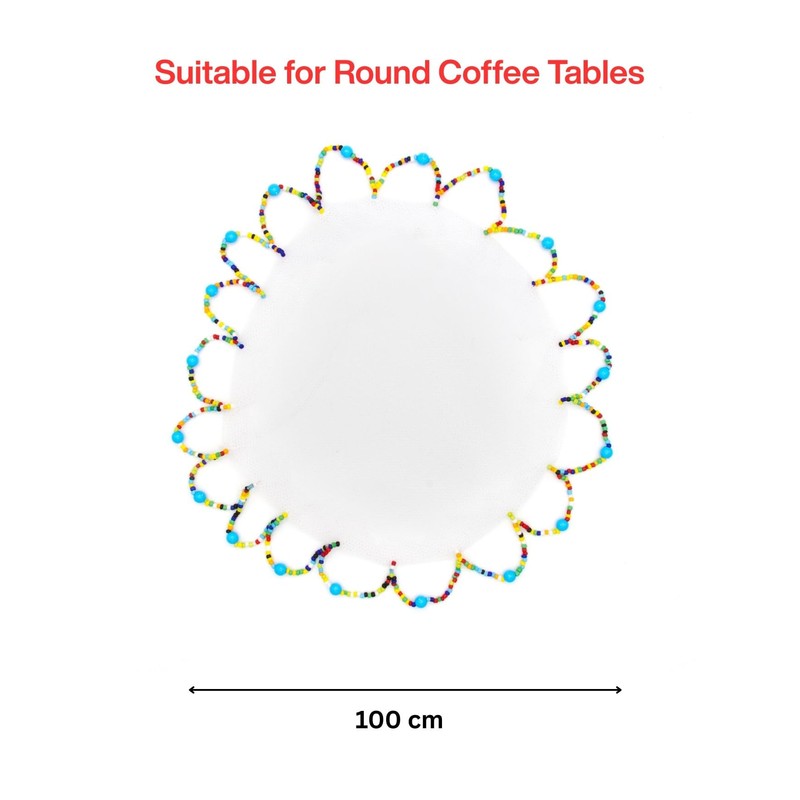 BillionHers Coffee Table Food Covers - Beaded Round Handmade Net