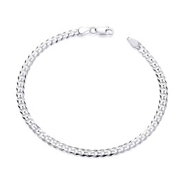 Old English Jewellers Men's Sterling Silver 8.5" Curb Bracelet - 4mm - Solid 925