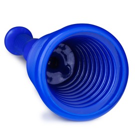 Tech Traders Large Sink and Drain Plunger for Kitchens, Bathrooms, Sinks, Baths, Waste Pipes and Showers.Commercial Style Heavy Duty Powerful Plunger,Large Bellows-Blue