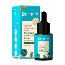 Pilgrim Redensyl 3% + Anagain 4% + Baicapil Advanced Hair Growth Serum (30ml) for Scalp with Korean Black Rice, Saw Palmetto Control Hair Fall, Stimulate Hair Regrowth, Increase Hair Density