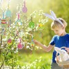 HAKOTOM Pack of 12 Easter Eggs Wind Chimes Craft Set
