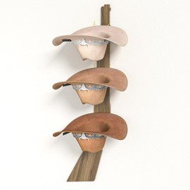 Aimeaihe Cowboy Hat Rack, Cowboy Hat Holder Wall Mount for 10 Baseball Caps and 3 Cowboy Hats, Wooden Western Rustic Metal Cowgirl Hat Hanger, Hat Storage Organizer Closet Storage and Organizer