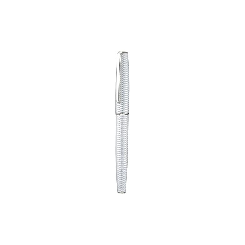 Hong Dian A3 - Pluma estilográfica de aluminio plateado, punta